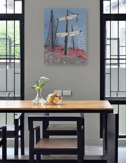 Foto 4 | Cuadro Decorativo - Barcos De Pesca (1932)- Mikuláš Galanda - Costa - 69x92 - Impresión En Lienzo - Fine Art Tj