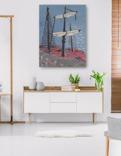 Foto 5 | Cuadro Decorativo - Barcos De Pesca (1932)- Mikuláš Galanda - Costa - 69x92 - Impresión En Lienzo - Fine Art Tj