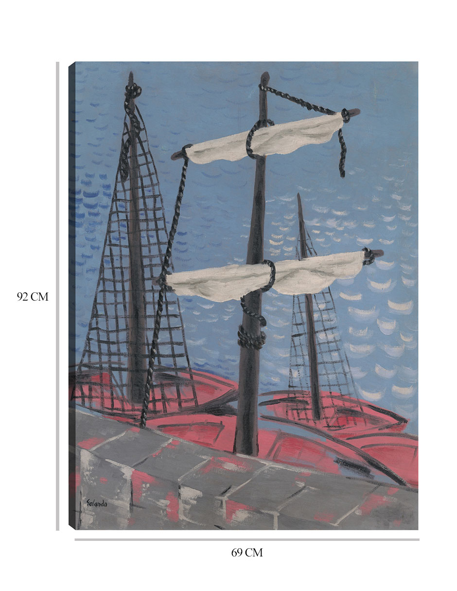 Foto 7 pulgar | Cuadro Decorativo - Barcos De Pesca (1932)- Mikuláš Galanda - Costa - 69x92 - Impresión En Lienzo - Fine Art Tj