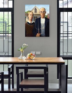Foto 4 | Cuadro Decorativo - Gótico Americano (1930)- Grant Wood - Fotografía - 77x102 - Impresión En Lienzo - Fine Art Tj
