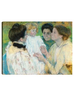 Foto 1 | Cuadro Decorativo - Mujeres Admirando A Un Niño (1897)- Mary Cassatt - Religión - 69x92 - Impresión En Lienzo - Fi