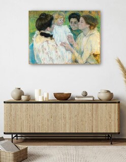 Foto 5 | Cuadro Decorativo - Mujeres Admirando A Un Niño (1897)- Mary Cassatt - Religión - 69x92 - Impresión En Lienzo - Fi