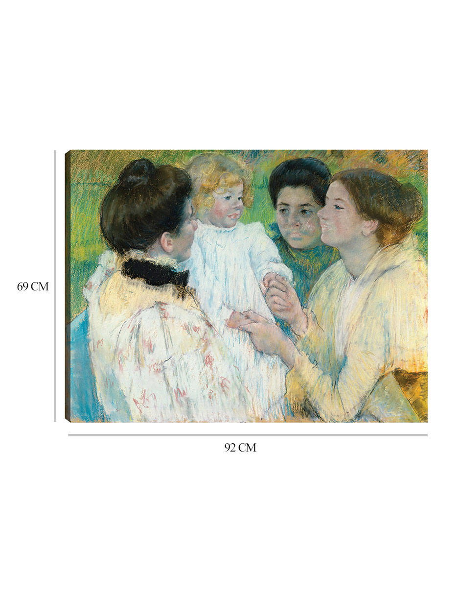 Foto 6 | Cuadro Decorativo - Mujeres Admirando A Un Niño (1897)- Mary Cassatt - Religión - 69x92 - Impresión En Lienzo - Fi
