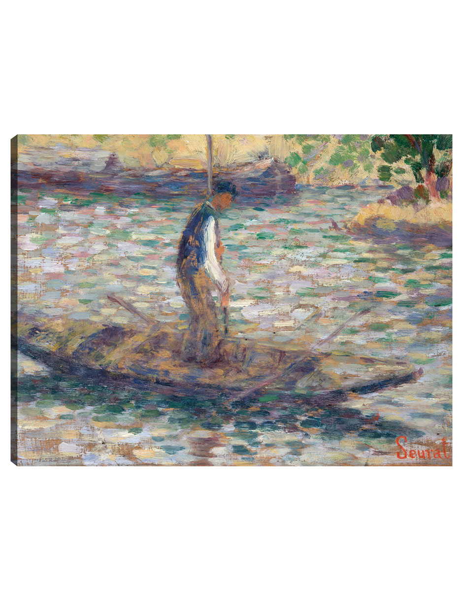Cuadro Decorativo - Un Pescador (hacia 1884)- Georges Seurat - Fotografía - 28x36 - Impresión En Lienzo - Fine Art Tj