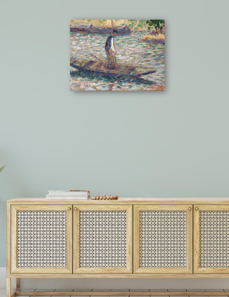 Foto 5 pulgar | Cuadro Decorativo - Un Pescador (hacia 1884)- Georges Seurat - Fotografía - 28x36 - Impresión En Lienzo - Fine Art Tj