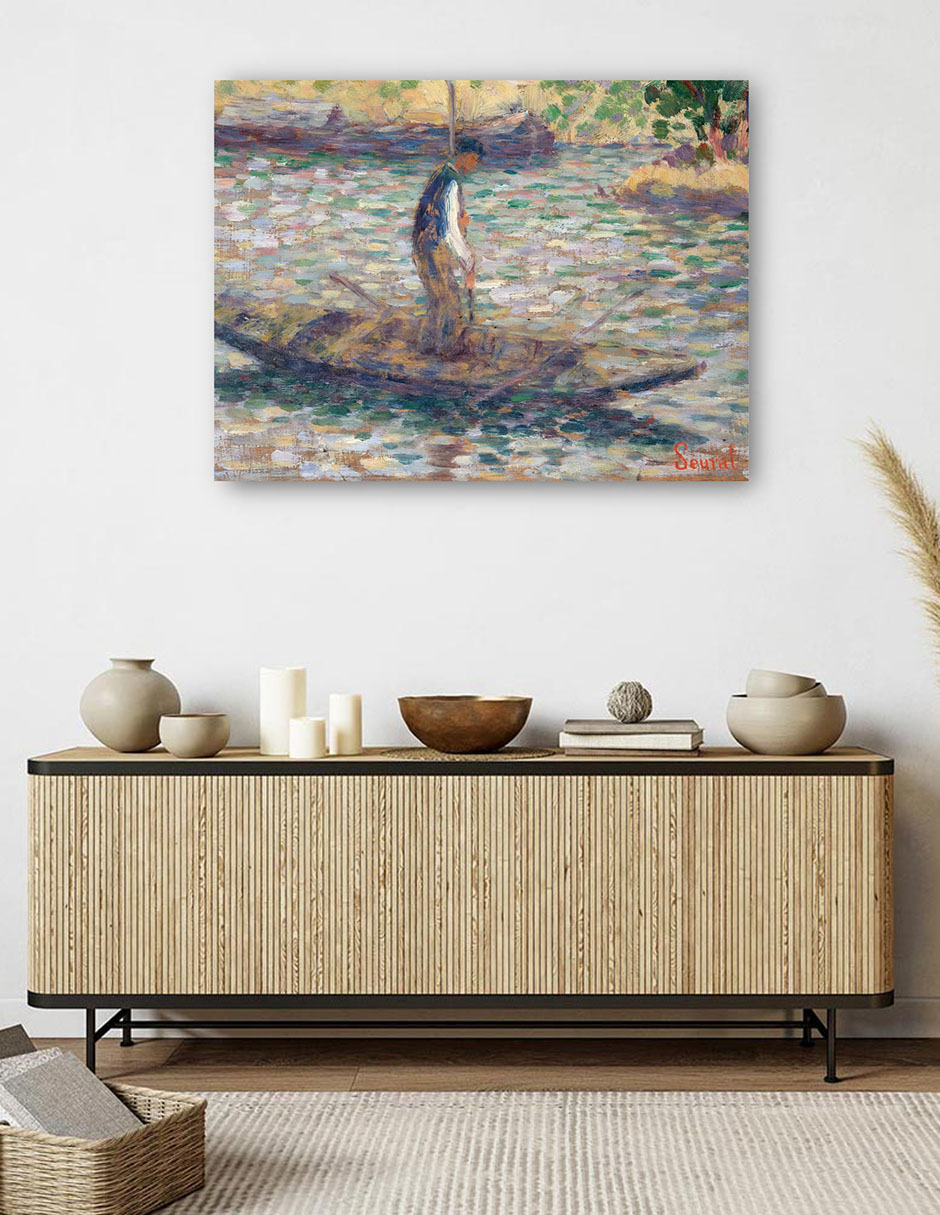 Foto 6 pulgar | Cuadro Decorativo - Un Pescador (hacia 1884)- Georges Seurat - Fotografía - 28x36 - Impresión En Lienzo - Fine Art Tj