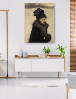 Foto 5 | Cuadro Decorativo - Mujer Con Piel (c. 1880–85)- John Singer Sargent - Fotografía - 69x92 - Impresión En Lienzo