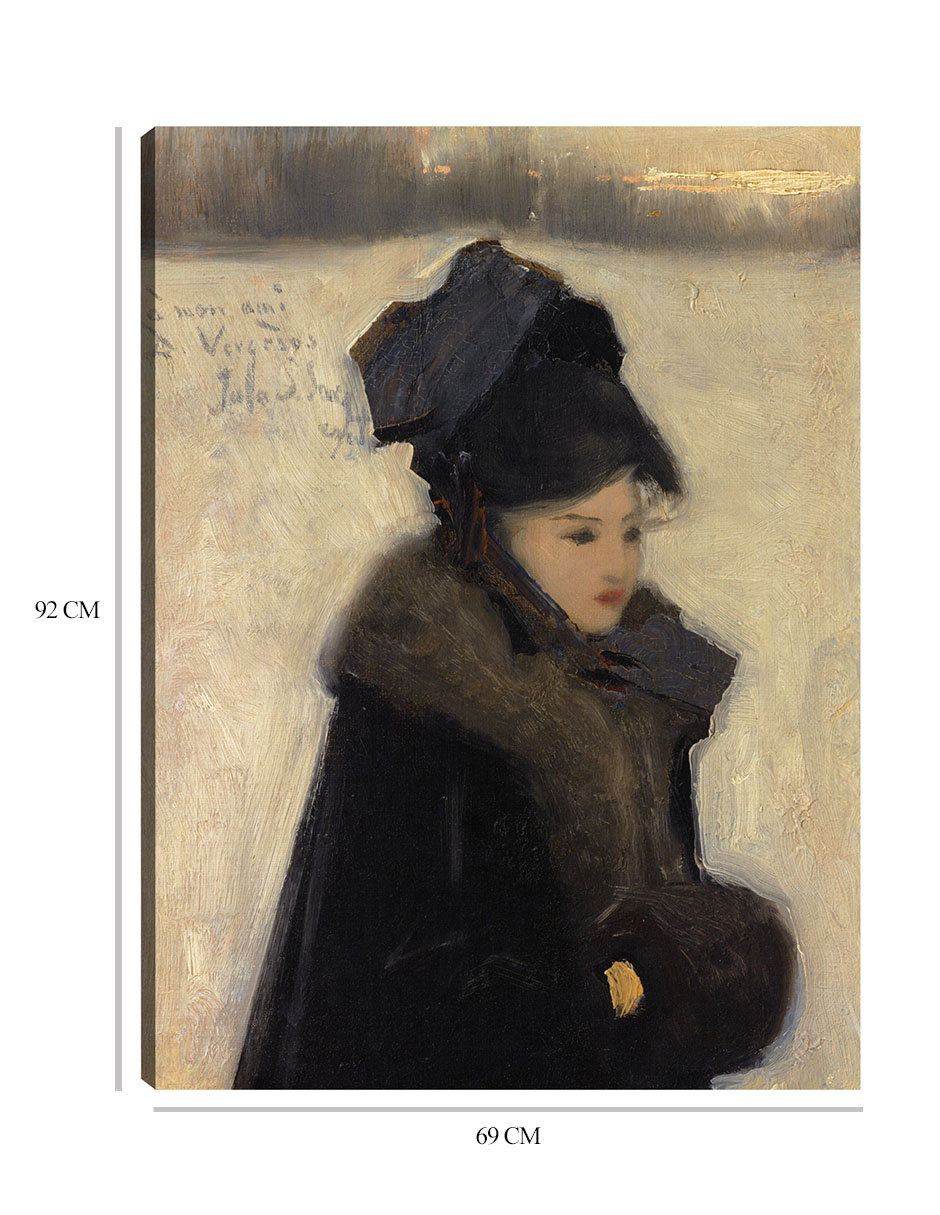 Foto 7 pulgar | Cuadro Decorativo - Mujer Con Piel (c. 1880–85)- John Singer Sargent - Fotografía - 69x92 - Impresión En Lienzo