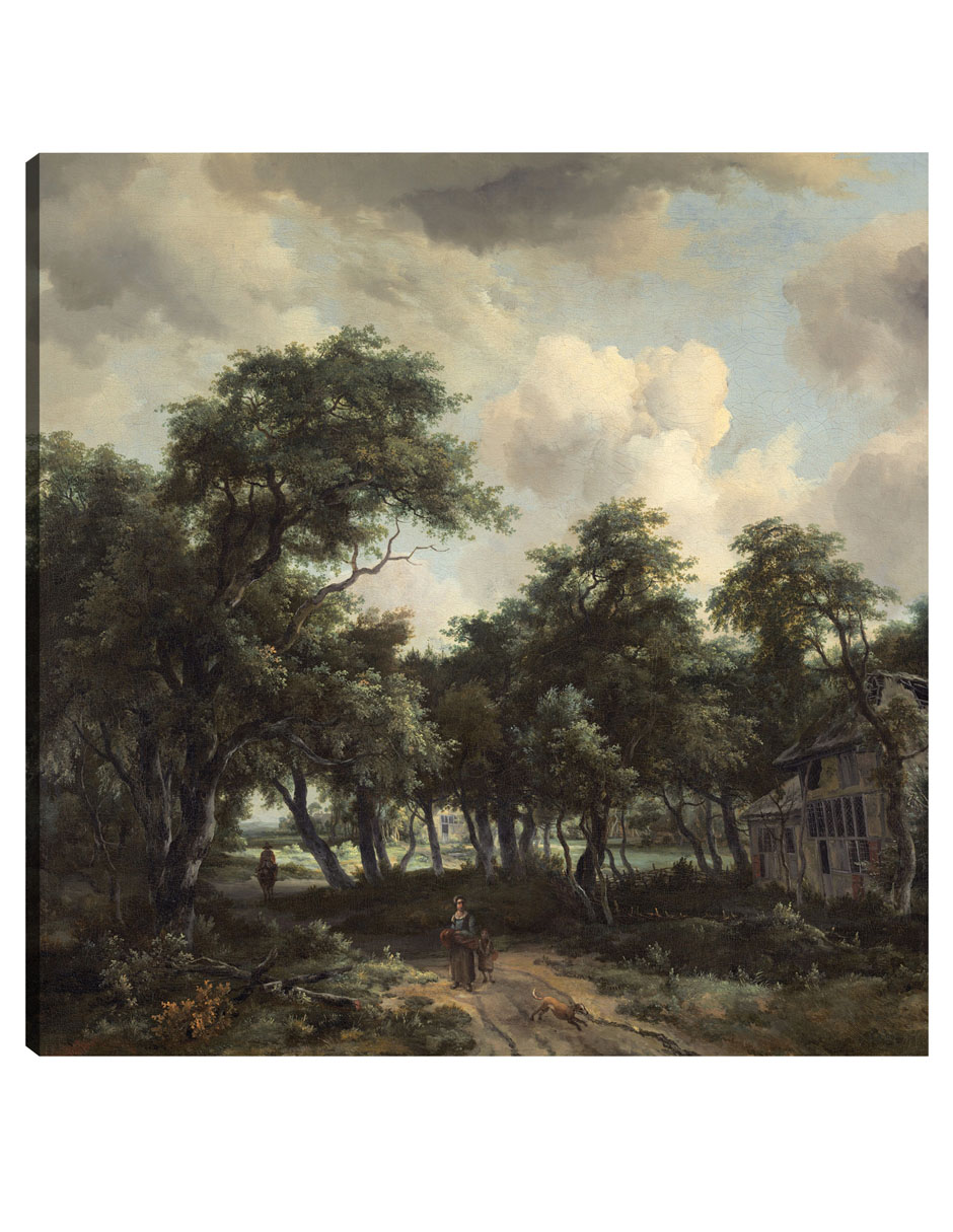Foto 2 pulgar | Cuadro Decorativo - Cabaña Entre Árboles- Meindert Hobbema - Paisaje - 51x51 - Impresión En Lienzo - Fine Art Tj