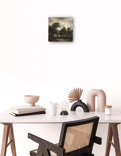 Foto 2 | Cuadro Decorativo - Cabaña Entre Árboles- Meindert Hobbema - Paisaje - 51x51 - Impresión En Lienzo - Fine Art Tj