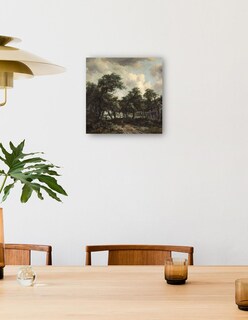 Foto 4 | Cuadro Decorativo - Cabaña Entre Árboles- Meindert Hobbema - Paisaje - 51x51 - Impresión En Lienzo - Fine Art Tj