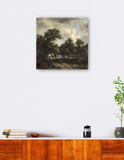 Foto 5 | Cuadro Decorativo - Cabaña Entre Árboles- Meindert Hobbema - Paisaje - 51x51 - Impresión En Lienzo - Fine Art Tj