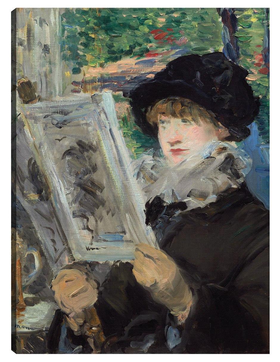 Cuadro Decorativo - Mujer Leyendo- Edouard Manet - Fotografía - 77x102 - Impresión En Lienzo - Fine Art Tj