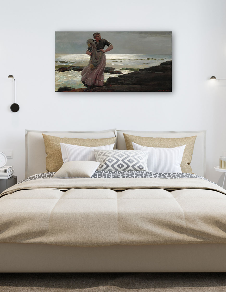 Foto 6 pulgar | Cuadro Decorativo - Una Luz En El Mar (1897)- Winslow Homer - Fotografía - 34x64 - Impresión En Lienzo - Fine Art Tj