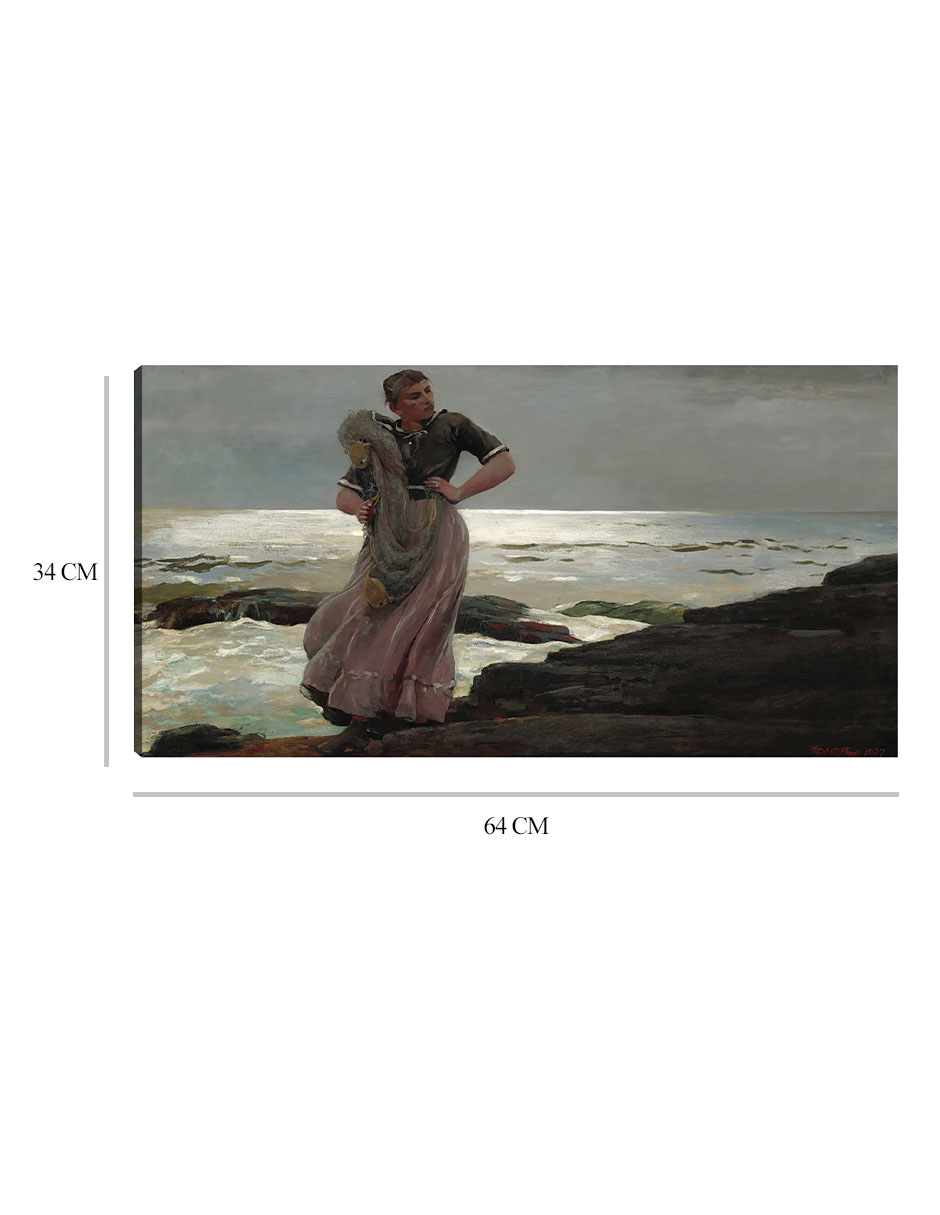 Foto 7 pulgar | Cuadro Decorativo - Una Luz En El Mar (1897)- Winslow Homer - Fotografía - 34x64 - Impresión En Lienzo - Fine Art Tj