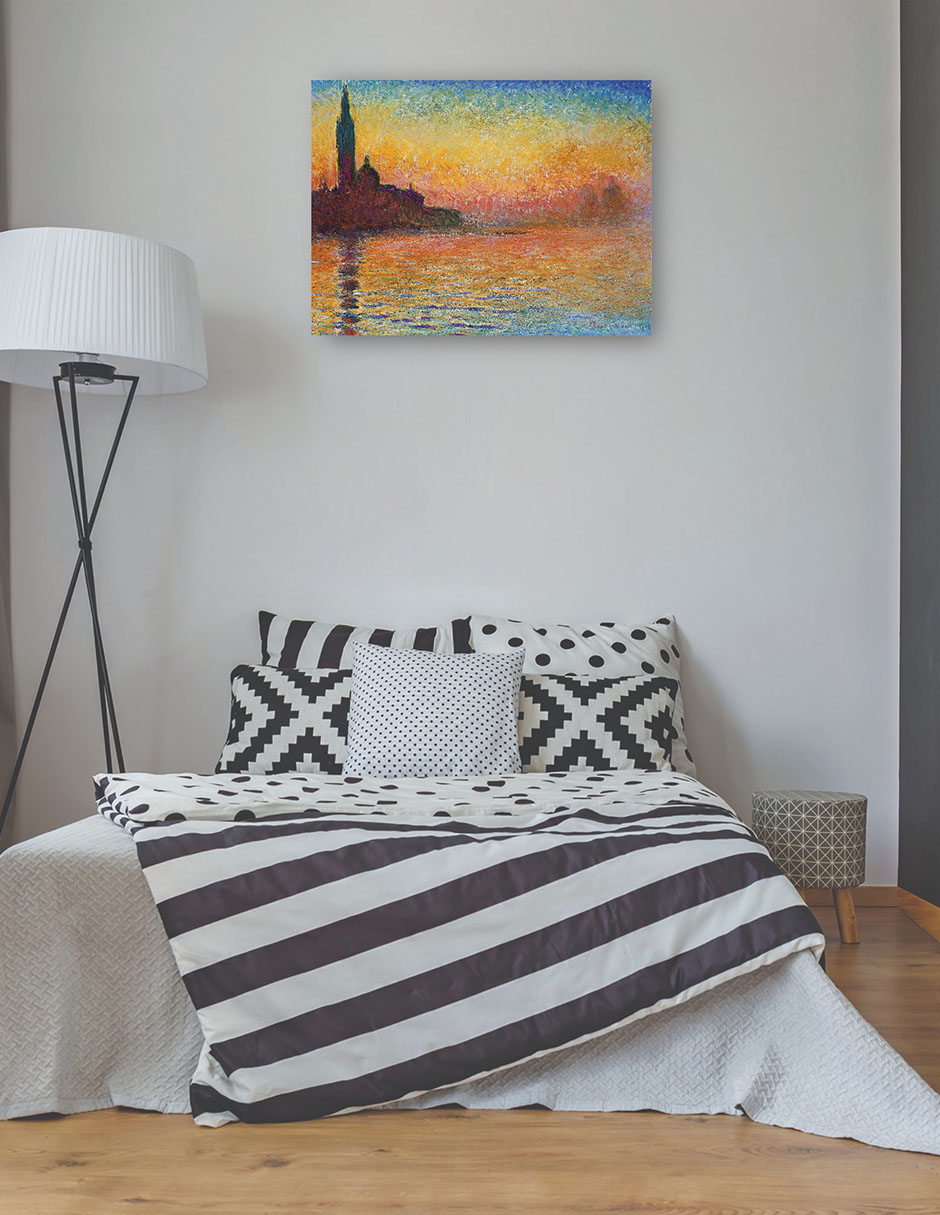Foto 4 pulgar | Cuadro Decorativo - Atardecer En Venecia- Claude Monet - Religión - 107x143 - Impresión En Lienzo - Fine Art Tj