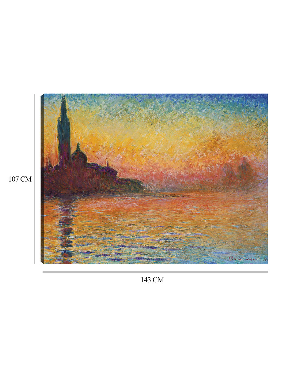 Foto 7 pulgar | Cuadro Decorativo - Atardecer En Venecia- Claude Monet - Religión - 107x143 - Impresión En Lienzo - Fine Art Tj