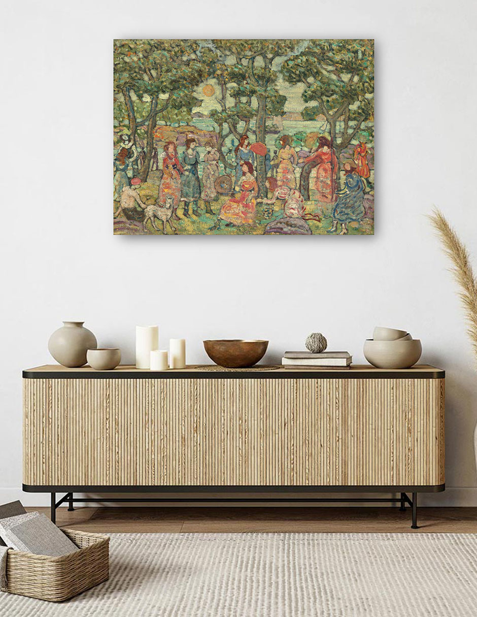 Foto 6 pulgar | Cuadro Decorativo - Paisaje Con Figuras, 1921- Maurice Prendergast - Paisaje - 69x92 - Impresión En Lienzo - Fine Art T