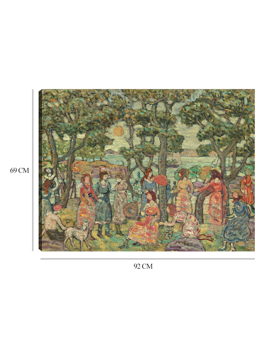 Foto 7 pulgar | Cuadro Decorativo - Paisaje Con Figuras, 1921- Maurice Prendergast - Paisaje - 69x92 - Impresión En Lienzo - Fine Art T