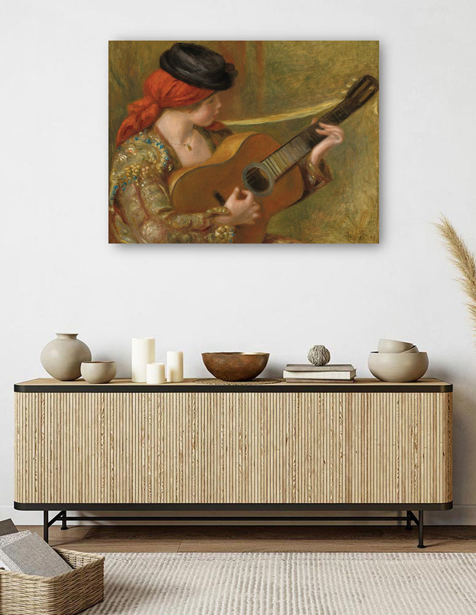 Foto 6 pulgar | Cuadro Decorativo - Joven Española Con Guitarra- Pierre-auguste Renoir - Religión - 46x61 - Impresión En Lienzo