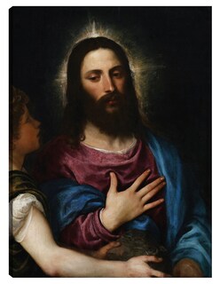 Foto 1 | Cuadro Decorativo - La Tentación De Cristo (c. 1516-25)- Titian - Religión - 28x36 - Impresión En Lienzo - Fine Art Tj