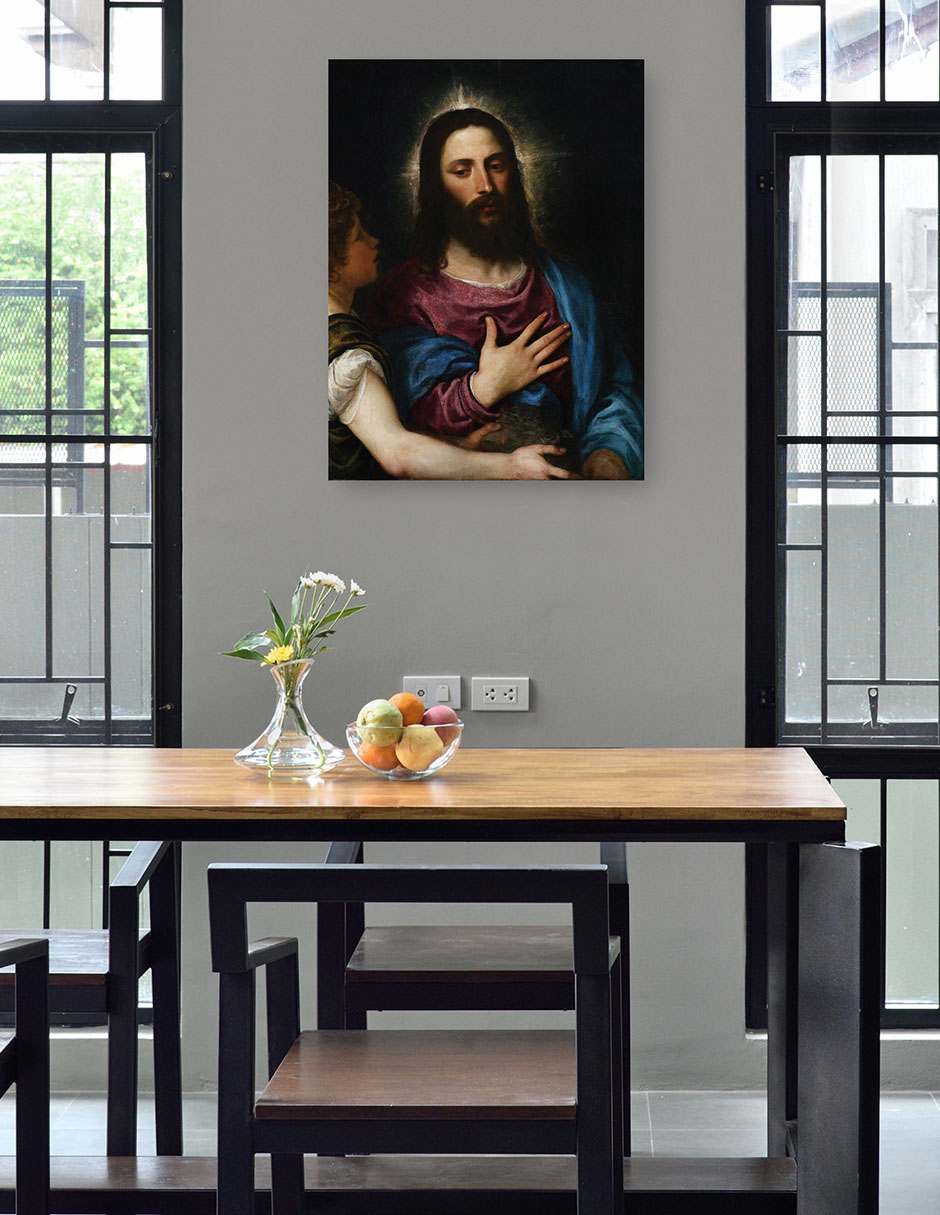 Foto 5 pulgar | Cuadro Decorativo - La Tentación De Cristo (c. 1516-25)- Titian - Religión - 28x36 - Impresión En Lienzo - Fine Art Tj