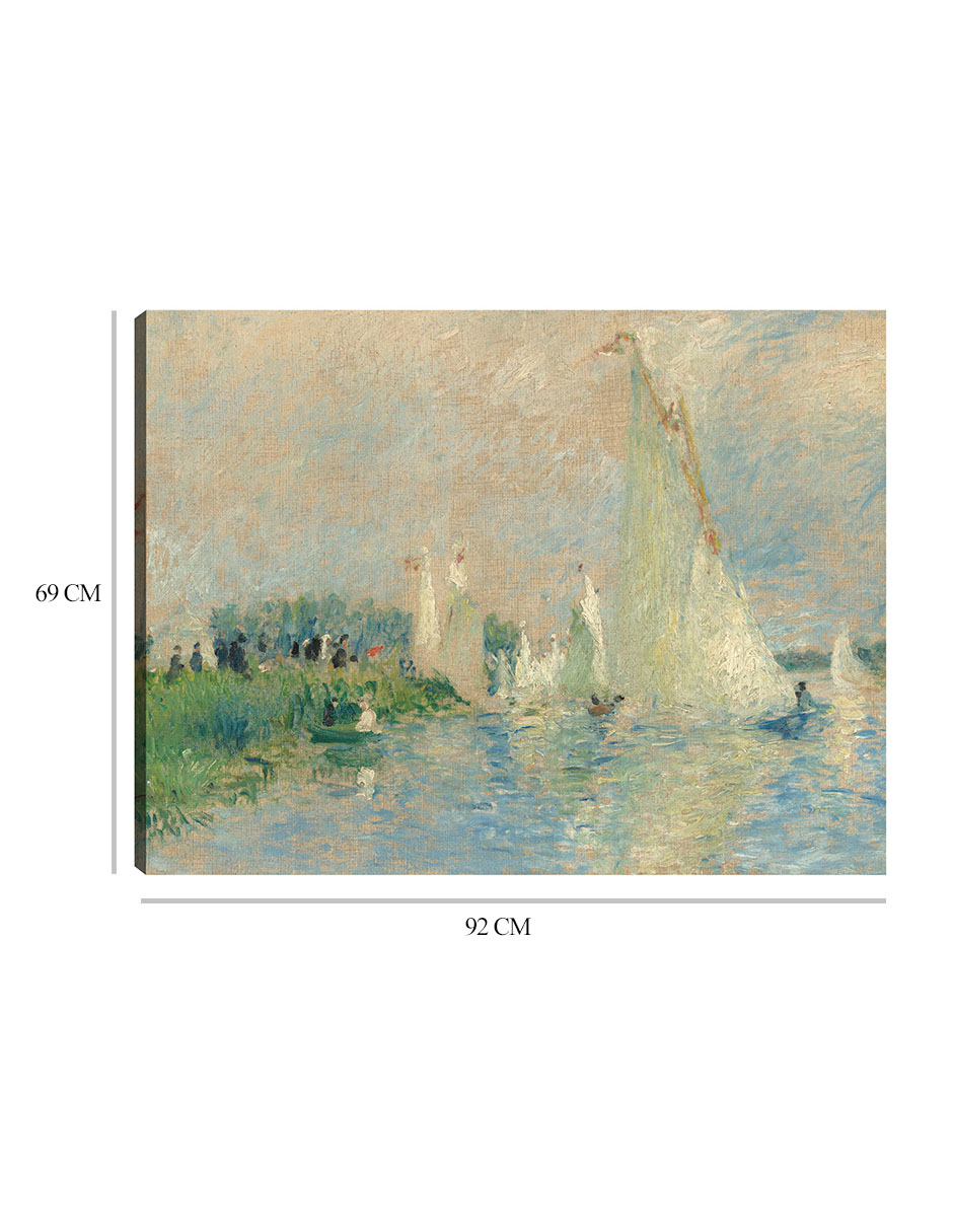 Foto 7 pulgar | Cuadro Decorativo - Regata En Argenteuil- Pierre-auguste Renoir - Religión - 69x92 - Impresión En Lienzo - Fine Art Tj