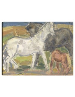 Foto 1 | Cuadro Decorativo - Tres Caballos En Un Paisaje (1918)- Leo Gestel - Religión - 46x61 - Impresión En Lienzo - Fine Ar