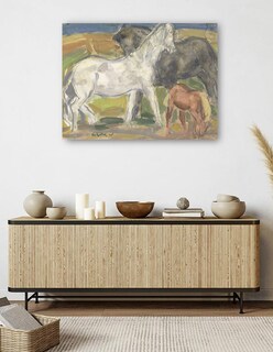 Foto 5 | Cuadro Decorativo - Tres Caballos En Un Paisaje (1918)- Leo Gestel - Religión - 46x61 - Impresión En Lienzo - Fine Ar