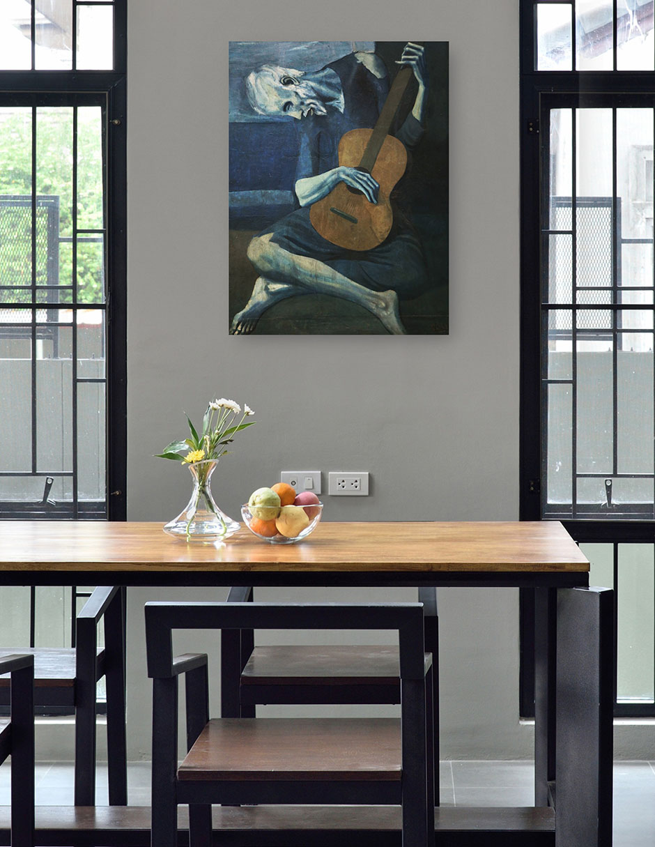 Foto 5 pulgar | Cuadro Decorativo - El Viejo Guitarrista- Pablo Picasso - Fotografía - 77x102 - Impresión En Lienzo - Fine Art Tj
