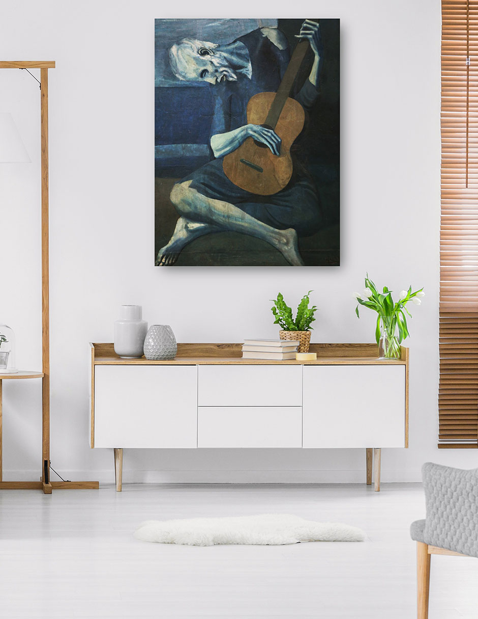Foto 6 pulgar | Cuadro Decorativo - El Viejo Guitarrista- Pablo Picasso - Fotografía - 77x102 - Impresión En Lienzo - Fine Art Tj