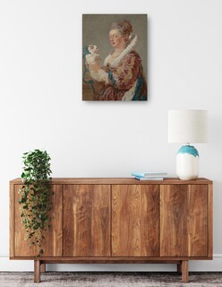 Foto 2 | Cuadro Decorativo - Una Mujer Con Un Perro- Jean Honore Fragonard - Fotografía - 77x102 - Impresión En Lienzo - Fin