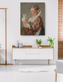 Foto 5 | Cuadro Decorativo - Una Mujer Con Un Perro- Jean Honore Fragonard - Fotografía - 77x102 - Impresión En Lienzo - Fin