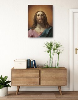 Foto 3 | Cuadro Decorativo - Busto De Cristo (salvator Mundi)- Guido Reni - Religión - 28x36 - Impresión En Lienzo - Fine Art Tj