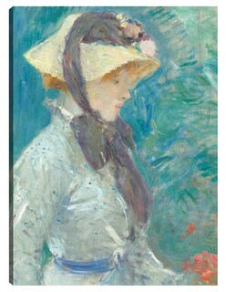 Foto 1 | Cuadro Decorativo - Mujer Joven Con Sombrero De Paja- Berthe Morisot - Fotografía - 28x36 - Impresión En Lienzo -