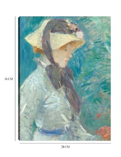 Foto 6 | Cuadro Decorativo - Mujer Joven Con Sombrero De Paja- Berthe Morisot - Fotografía - 28x36 - Impresión En Lienzo -