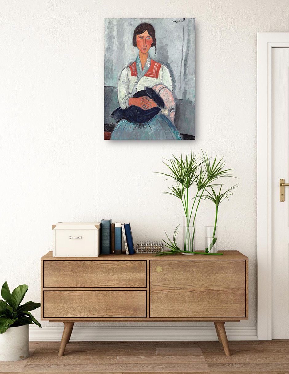 Foto 4 pulgar | Cuadro Decorativo - Mujer Gitana Con Bebé- Amedeo Modigliani - Fotografía - 46x61 - Impresión En Lienzo - Fine Art Tj