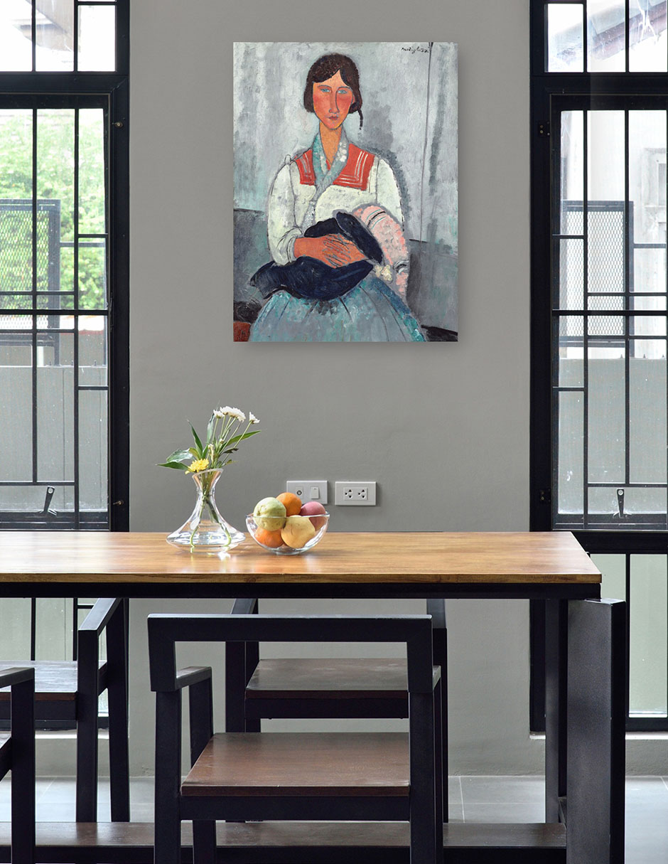Foto 5 pulgar | Cuadro Decorativo - Mujer Gitana Con Bebé- Amedeo Modigliani - Fotografía - 46x61 - Impresión En Lienzo - Fine Art Tj