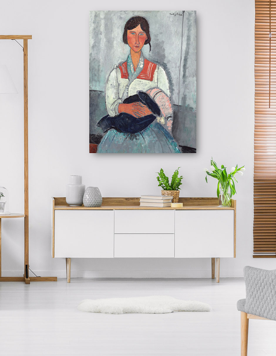 Foto 6 pulgar | Cuadro Decorativo - Mujer Gitana Con Bebé- Amedeo Modigliani - Fotografía - 46x61 - Impresión En Lienzo - Fine Art Tj