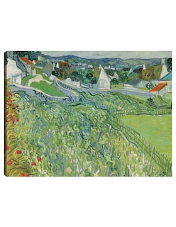 Foto 1 | Cuadro Decorativo - Viñedos De Auvers (1890)- Vincent Van Gogh - Paisaje - 46x61 - Impresión En Lienzo - Fine Art Tj