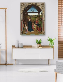 Foto 5 | Cuadro Decorativo - La Natividad, C. 1450- Petrus Christus - Religión - 28x36 - Impresión En Lienzo - Fine Art Tj