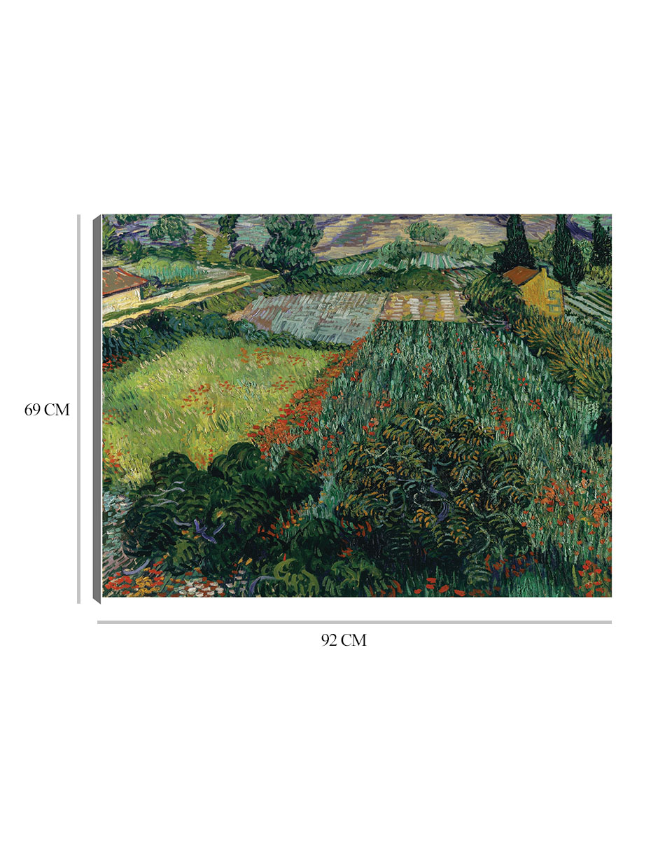 Foto 7 pulgar | Cuadro Decorativo - Campo De Amapolas (1889)- Vincent Van Gogh - Religión - 69x92 - Impresión En Lienzo - Fine Art Tj