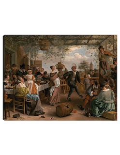 Foto 1 | Cuadro Decorativo - La Pareja De Baile- Jan Steen - Fotografía - 46x61 - Impresión En Lienzo - Fine Art Tj