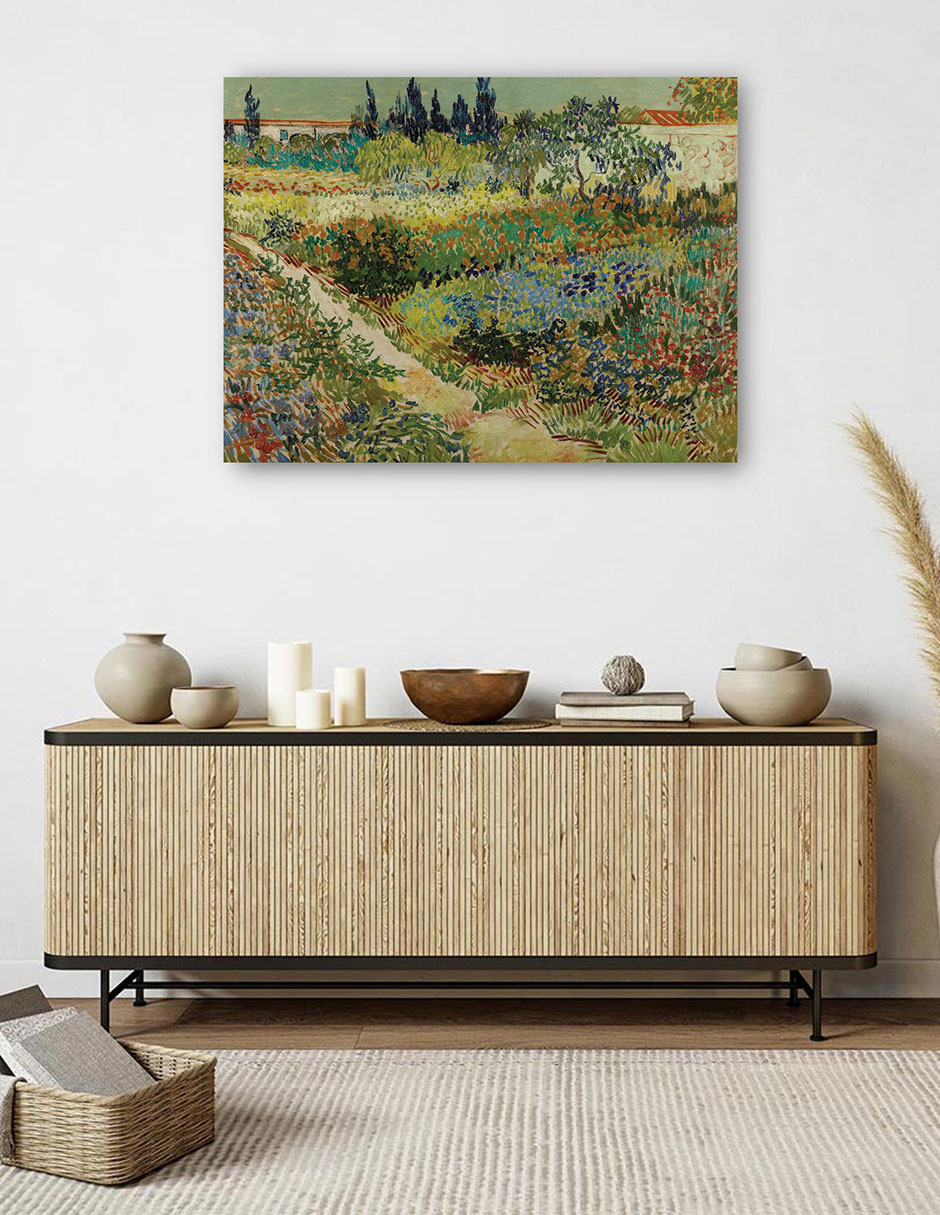 Foto 6 pulgar | Cuadro Decorativo - Jardín En Arlés- Vincent Van Gogh - Paisaje - 46x61 - Impresión En Lienzo - Fine Art Tj