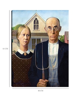 Foto 6 | Cuadro Decorativo - Gótico Americano (1930)- Grant Wood - Fotografía - 46x61 - Impresión En Lienzo - Fine Art Tj