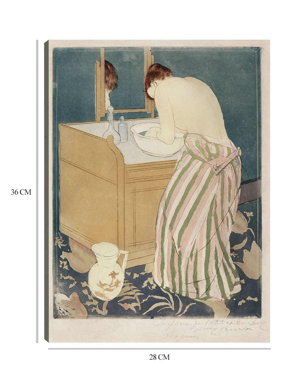 Foto 7 pulgar | Cuadro Decorativo - Mujer Bañándose (1890-1891)- Mary Cassatt - Fotografía - 28x36 - Impresión En Lienzo - Fine Art Tj