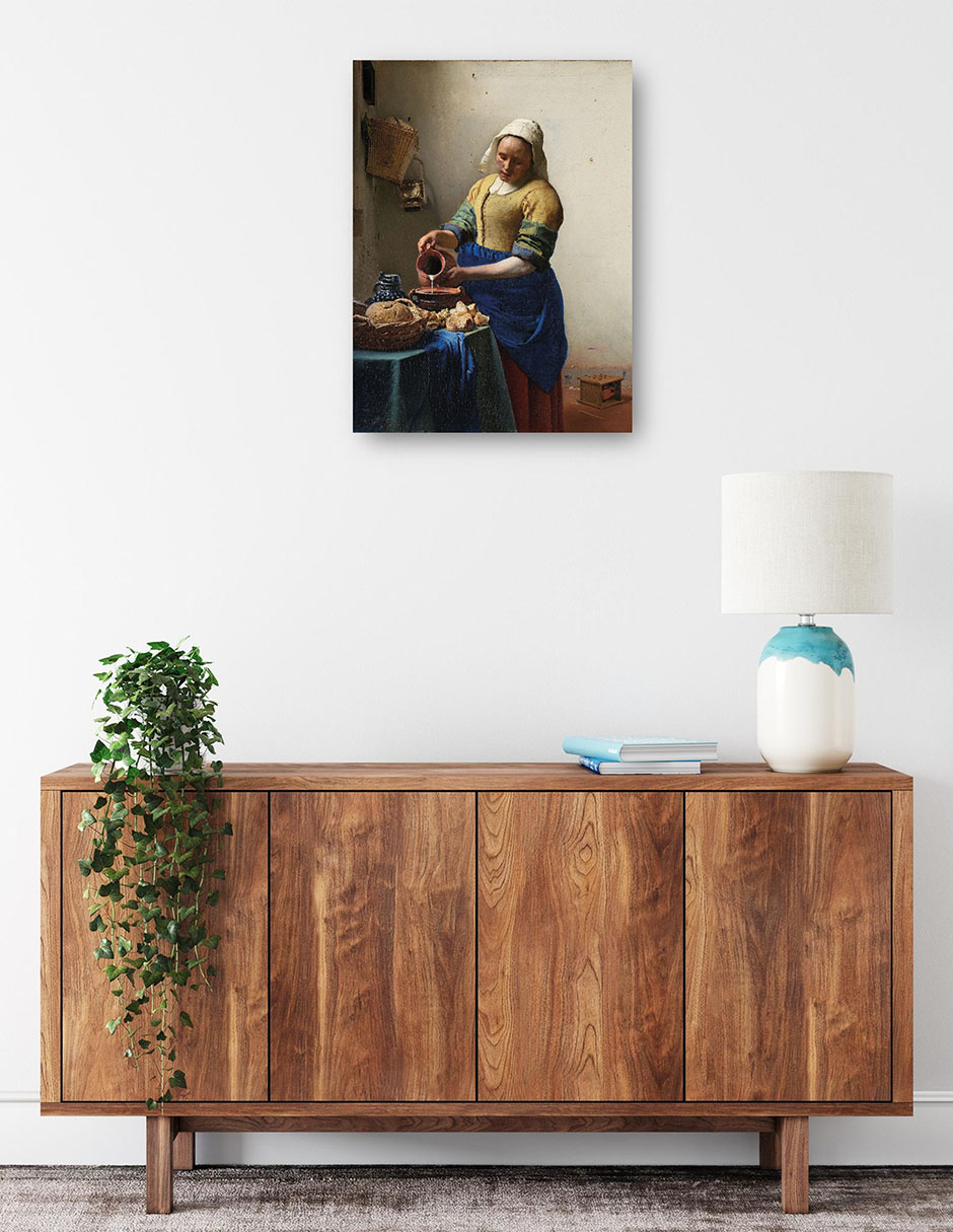 Foto 3 pulgar | Cuadro Decorativo - La Lechera (c. 1660)- Johannes Vermeer - Fotografía - 107x143 - Impresión En Lienzo - Fine Art Tj