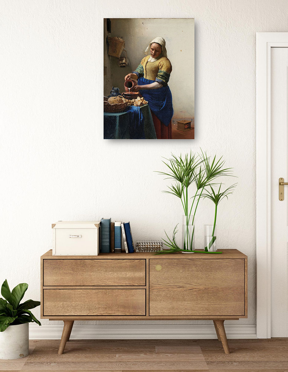 Foto 4 pulgar | Cuadro Decorativo - La Lechera (c. 1660)- Johannes Vermeer - Fotografía - 107x143 - Impresión En Lienzo - Fine Art Tj