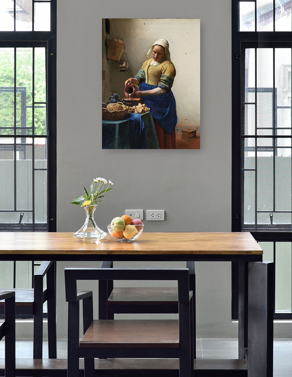 Foto 5 pulgar | Cuadro Decorativo - La Lechera (c. 1660)- Johannes Vermeer - Fotografía - 107x143 - Impresión En Lienzo - Fine Art Tj
