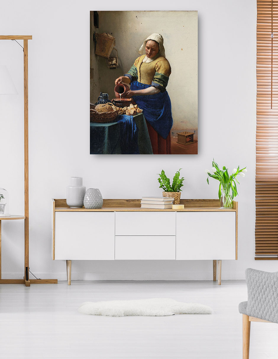 Foto 6 pulgar | Cuadro Decorativo - La Lechera (c. 1660)- Johannes Vermeer - Fotografía - 107x143 - Impresión En Lienzo - Fine Art Tj